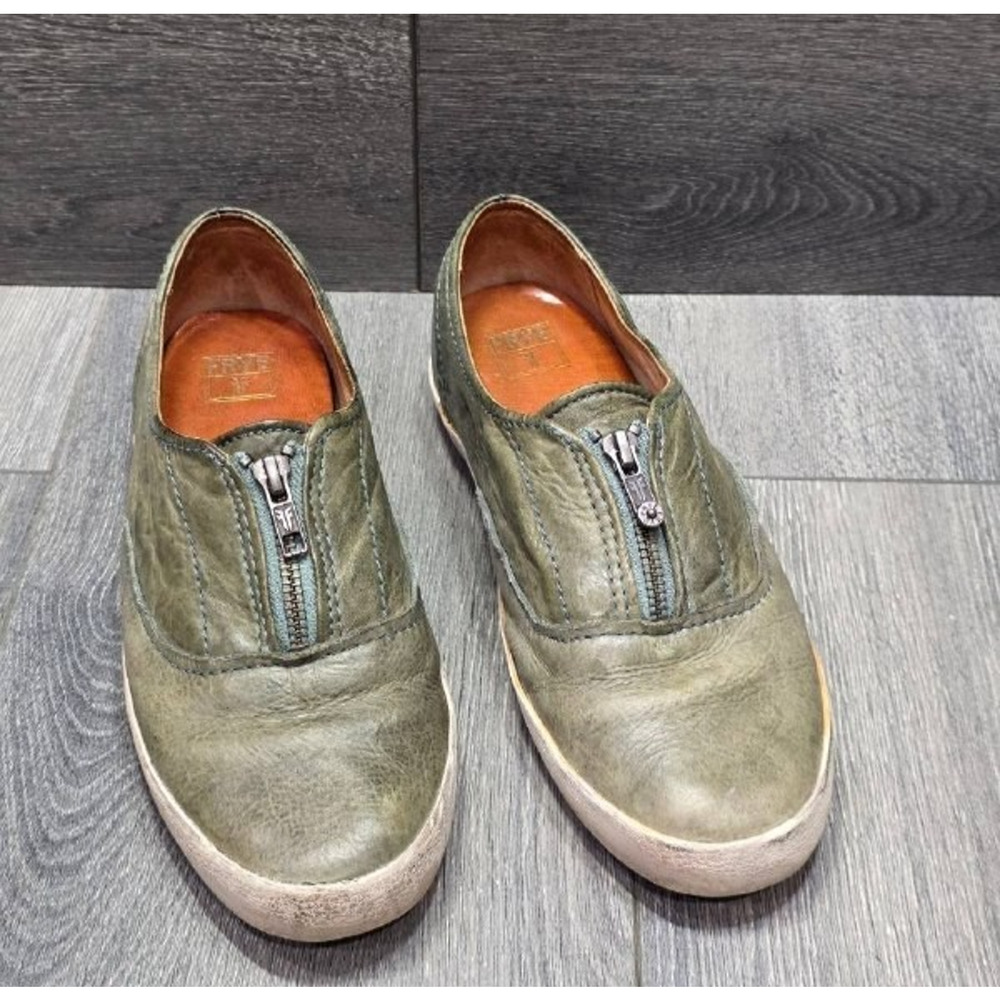 Frye Leather Sneakers Y2K Green Sneakers Sz 8 M S000133